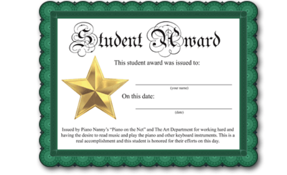 Student Award Certificate