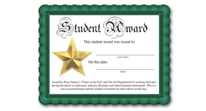 Student Award Certificate